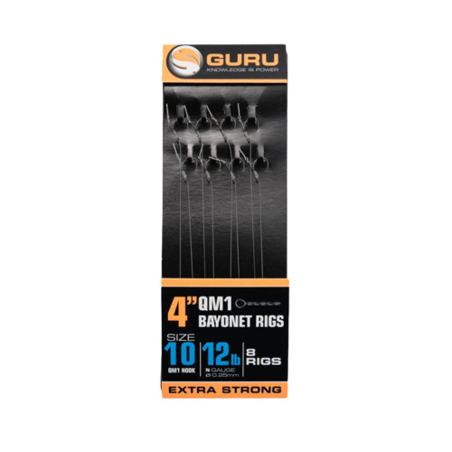 GURU QM1 BAYONET READY RIGS 4" -10cm (GRR041) - SIZE 10 - 12lb/0,25mm