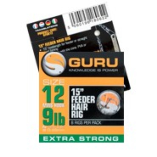 GURU 15″ FEEDER HAIR RIGS -38cm (GFHR) – SIZE 10 – 12lb